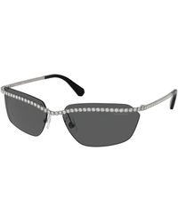 Swarovski - Sk7001 400987 Sunglasses Metal Geometric Normal - Lyst