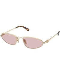Miu Miu - Mu A52S Zvn4I0 Sunglasses Metal Geometric Normal - Lyst