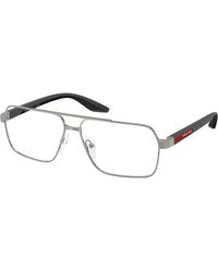 Prada Linea Rossa - Ps 51Tv 5Av1O1 Optical Frames Metal Transparent Squared Normal - Lyst