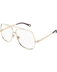 Chloé - Ch0409O 002 Optical Frames Metal Transparent Squared - Lyst