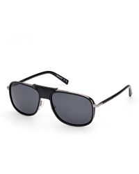 Timberland - Tb00091 01D Sunglasses Injected Smoke Squared Polarized - Lyst