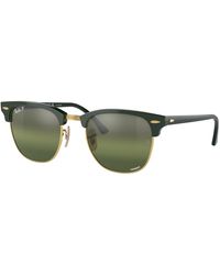 Ray-Ban - Clubmaster Chromance Sunglasses Bordeaux Frame Red Lenses Polarized 55-19 - Lyst