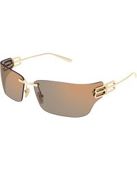 Balenciaga - Bb0485Sa 002 Sunglasses Metal Squared - Lyst