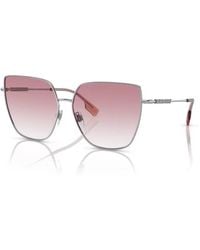 Burberry - Be3143 Alexis 10058D Sunglasses Steel Geometric Normal Shaded - Lyst