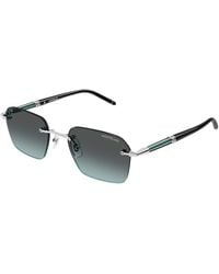 Montblanc - Mb0526S 002 Sunglasses Metal Squared Nuanced - Lyst