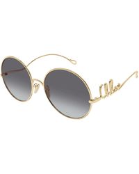 Chloé - Ch0329S 001 Sunglasses Metal Round - Lyst