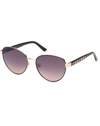 Guess - Gu00101 05B Sunglasses Metal Smoke Round Normal - Lyst