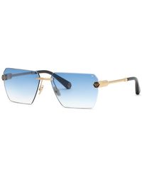 Philipp Plein - Spp205 Plein Royal 301 Sunglasses Metal Geometric Normal Nuanced - Lyst