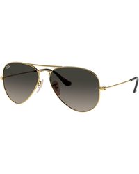 Ray-Ban - Rb3025 Aviator Large Metal Sunglasses, Gold/grey Gradient, 62 Mm - Lyst