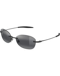 Maui Jim - Mj0373S 001 Occhiali Da Sole Metallo Grigio Rotonda - Lyst