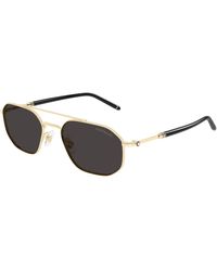 Montblanc - Mb0481S 001 Sunglasses Metal Pilot - Lyst