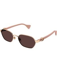 Gucci - Gg1593S 003 Sunglasses Metal Round - Lyst