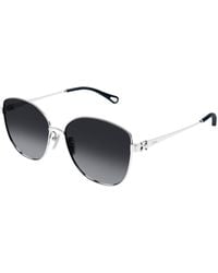Chloé - Ch0306Sk 001 Sunglasses Metal Squared - Lyst