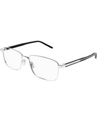 Saint Laurent - Sl 666 004 Optical Frames Metal Transparent Squared - Lyst
