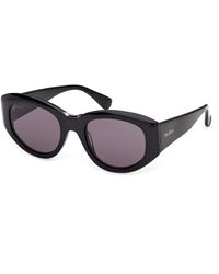 Max Mara - Mm0198 01A Sunglasses Acetate Smoke Round Normal - Lyst
