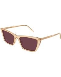 Saint Laurent - Sl 737 Mica Thin 008 Sunglasses Acetate Squared - Lyst