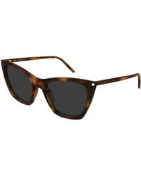 Saint Laurent - Sl 214 Kate Thin 003 Sunglasses Acetate Cat Eye - Lyst