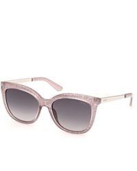 Guess - Gu00354 72B Sunglasses Injected Smoke Cat Eye Normal - Lyst