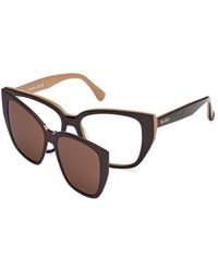 Max Mara - Mm5212 050 Optical Frames Acetate Round Normal - Lyst