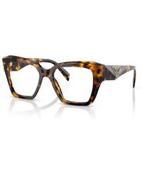 Prada - Pr 09Zv Vau1O1 Optical Frames Acetate Transparent Squared Normal - Lyst