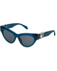 Just Cavalli - Sjc109 0D99 Sunglasses Acetate Smoke Cat Eye Normal - Lyst