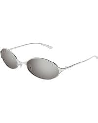 McQueen - Am0589S 003 Occhiali Da Sole Metallo Rotonda Specchiato - Lyst