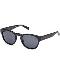 Timberland - Tb9334 01D Sunglasses Injected Smoke Round Polarized - Lyst