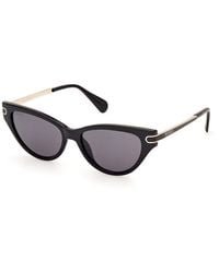 MAX&Co. - Mo0101 01A Sunglasses Injected Smoke Cat Eye Normal - Lyst