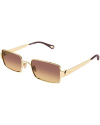 Chloé - Ch0354S 002 Sunglasses Metal Squared - Lyst