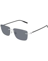 Montblanc - Mb0429S 002 Sunglasses Metal Squared - Lyst