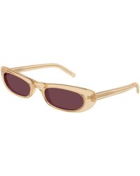 Saint Laurent - Sl 557 Shade 008 Sunglasses Acetate Round - Lyst