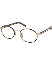 Prada - Pr B55V 20L1O1 Optical Frames Metal Transparent Round Normal - Lyst