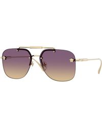Versace - Ve2296 125270 Sunglasses Metal Squared Normal Nuanced - Lyst