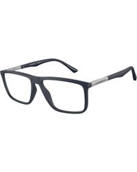 Emporio Armani - Ea3221 5088 Optical Frames Injected Transparent Squared Normal - Lyst