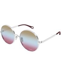 Chloé - Ch0321S 003 Sunglasses Metal Round - Lyst
