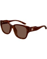 Balenciaga - Bb0512Sk 002 Occhiali Da Sole Acetato Marrone Squadrata - Lyst