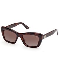 Guess - Gu00195 52F Sunglasses Injected Marrone Squared Normal - Lyst