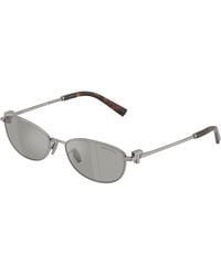 Tiffany & Co. - Tf3115 60036G Sunglasses Steel Round Mirrored - Lyst