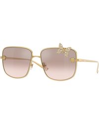 Versace - Ve2282 10028Z Sunglasses Metal Squared Normal Shaded - Lyst