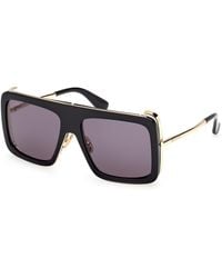 Max Mara - Mm0119 Jean 01A Sunglasses Acetate Smoke Squared Normal - Lyst