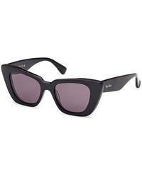 Max Mara - Mm0099 Glimpse5 01A Sunglasses Acetate Smoke Butterfly Normal - Lyst