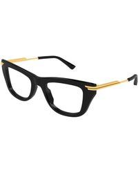 Bottega Veneta - Bv1370O 001 Optical Frames Acetate Transparent Squared - Lyst