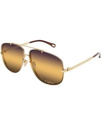 Chloé - Ch0348S 004 Sunglasses Metal Pilot Nuanced - Lyst