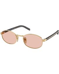 Prada - Pr B53S 5Ak50V Sunglasses Steel Round Normal - Lyst