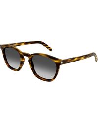 Saint Laurent - Sl 28 045 Sunglasses Acetate Squared Normal Shaded - Lyst