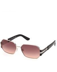 Guess - Gu00356 32T Sunglasses Metal Bordeaux Geometric Normal - Lyst