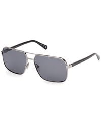 Guess - Gu00119 08D Sunglasses Metal Squared Polarized - Lyst