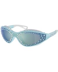 Swarovski - Sk6024 105255 Sunglasses Injected Geometric Mirrored Mirror - Lyst