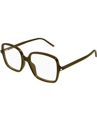 Saint Laurent - Sl 892 005 Optical Frames Acetate Transparent Squared - Lyst