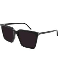 Saint Laurent - Sl 474 001 Sunglasses Acetate Squared Normal - Lyst